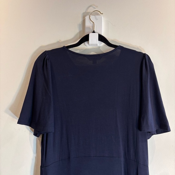 BODEN Sz 10R Maxi Dress Jerseyy Knit Empyre Waist Slight Puff Shoulder Unlined - Picture 7 of 11